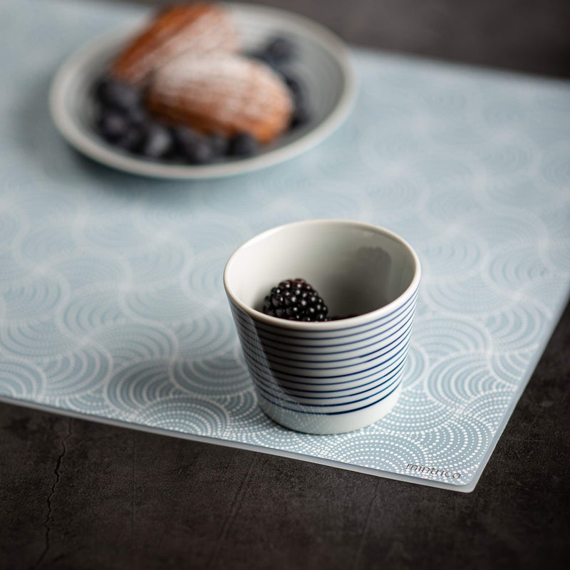 Mintrico placemat for Dining Table Set of 2 Silicone Heat Resistant Non Slip (2, Blue dot) â€¦ - Image 5